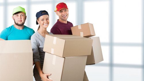 Packed household belongings ready for transport during a Lambeth move