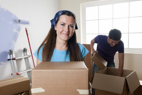 Employees preparing a workspace for commercial moves in Lambeth