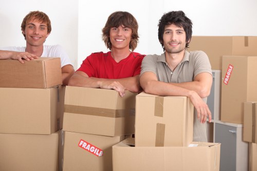 Packed moving boxes ready for removals in Lambeth