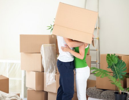 Flat removals in Lambeth with packed boxes ready for transport