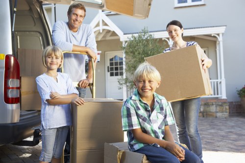 Loading household items into a van for a Lambeth move