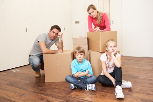 Mover handling items carefully during a van relocation job