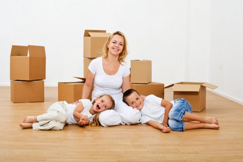 Careful packing boxes and materials prepared for relocation in Lambeth