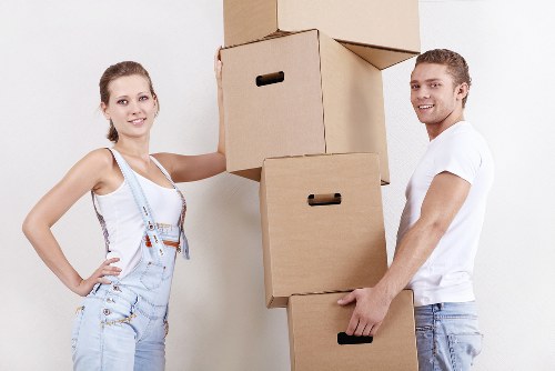 A well-planned house removal service in Lambeth with packed moving boxes