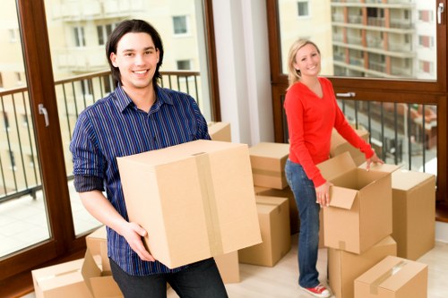 Furniture being organised for a home move in Lambeth